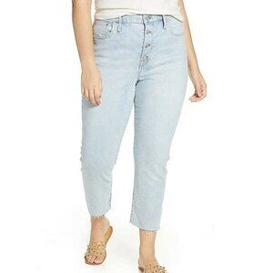 Madewell High Rise Slim Crop Boyjean Button Front Jeans Women's Size 26